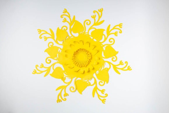 3D Gerbera Flower Mandala: 3D SVG Paper Flowers