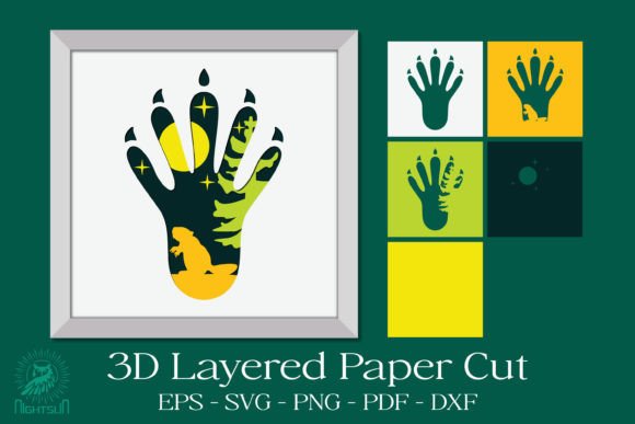 Beaver Footprint 3D SVG for Shadow Boxes
