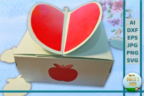 Box with Apple Lid: 3D SVG for Gift Boxes