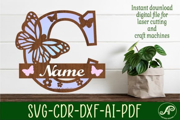 Butterfly Capital Monogram Letter C SVG: 3D SVG Shapes Review
