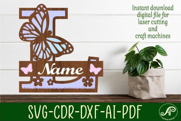 Butterfly L 3D SVG for Shapes