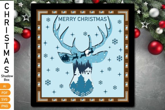 Christmas Shadow Box SVG: 3D Depth for Branding