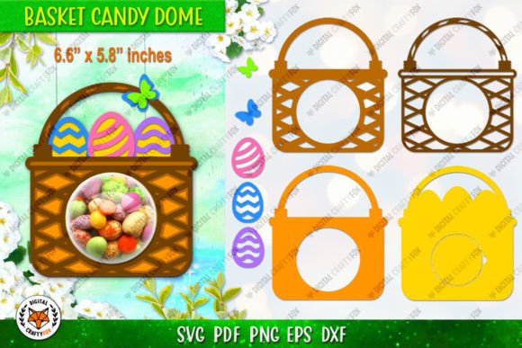 Easter Basket Egg Candy Dome 3D SVG Shapes