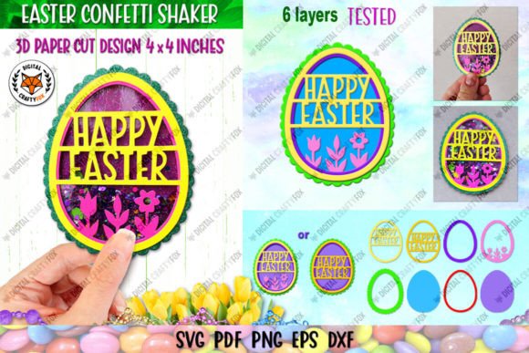 Happy Easter Egg Confetti Shaker SVG: 3D SVG Shapes Review