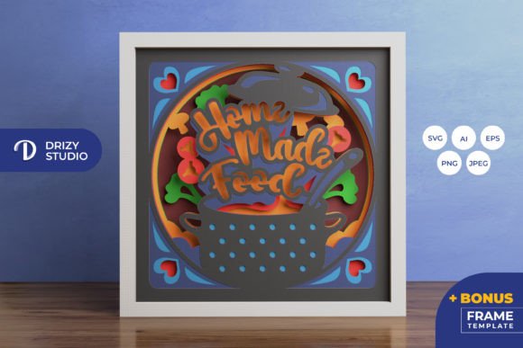 Home Made Food 3D Shadow Box: A 3D SVG for Shadow Boxes