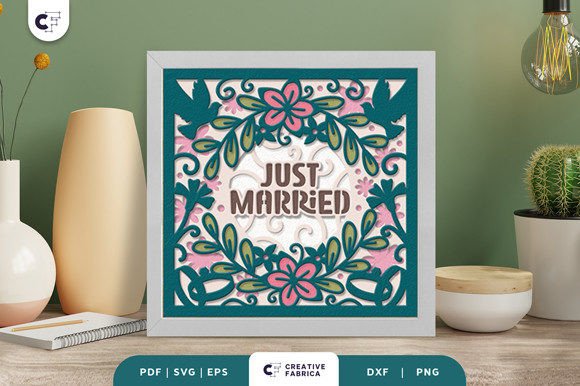 Just Married 3D SVG for Table Decorations