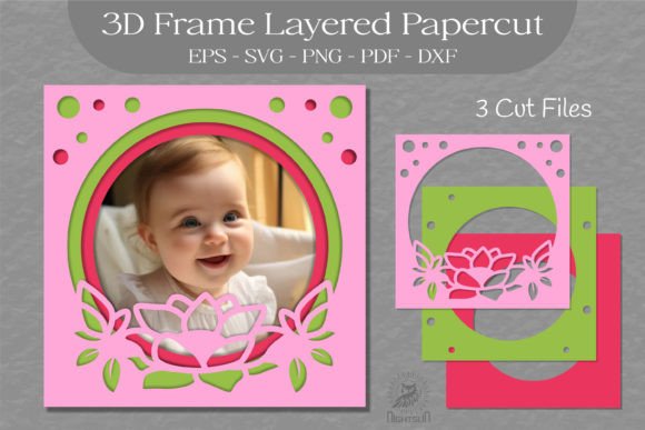 Lotus 3D SVG for Shadow Boxes