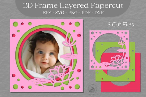 Lotus Flower 3D SVG for Shadow Boxes