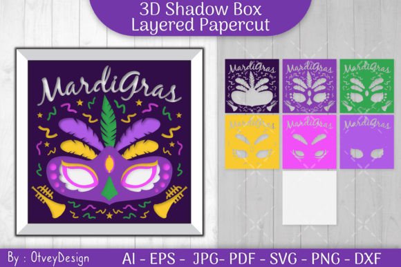 Mardi Gras Mask 3D SVG Shadow Boxes Review