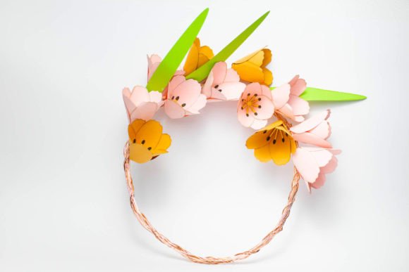 Pink Tulips Wreath 3D SVG for Spring