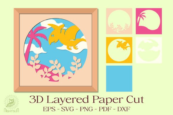 Pterodactyl 3D SVG for Shadow Boxes