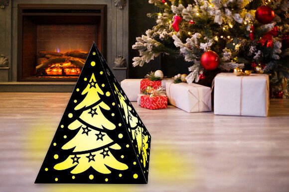 Review: Christmas Paper Cut Pyramid Box Design