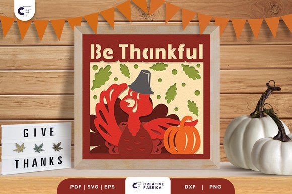 Thankful Turkey 3D SVG for Thanksgiving