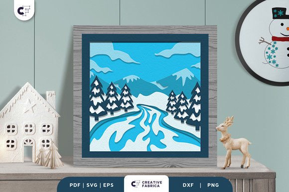Winter 3D SVG: Lake Papercut Review